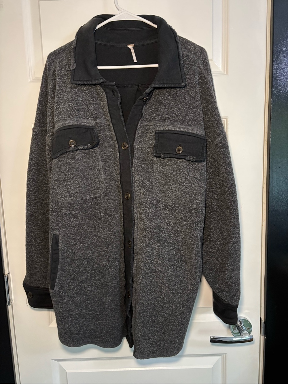 Free People We The Free Ruby Jacket Washed Black Grey Shacket Size Large